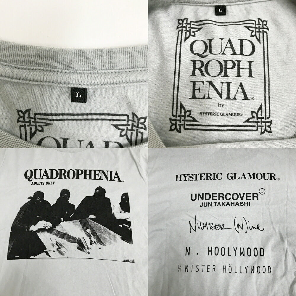 QUADROPHENIA Light Gray Graphic T-Shirt Size L