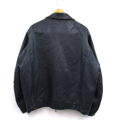 French Army 70's Pilot Leather Jacket Blue Size 96M