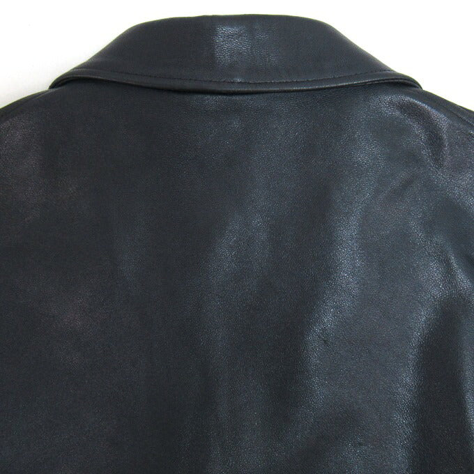 French Army 70's Pilot Leather Jacket Blue Size 96M