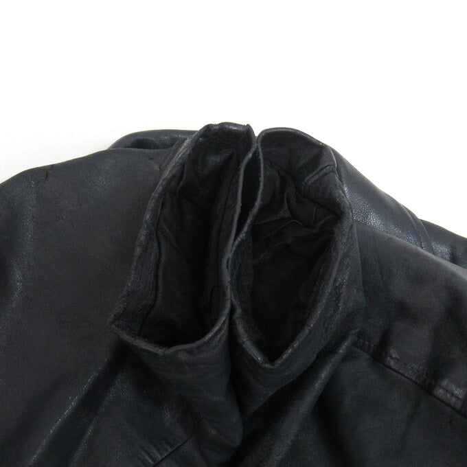 French Army 70's Pilot Leather Jacket Blue Size 96M