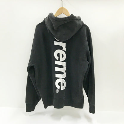 Supreme Satin Applique Logo Pullover Hoodie Black Size M
