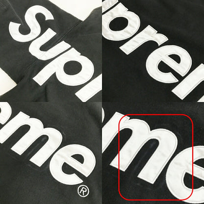 Supreme Satin Applique Logo Pullover Hoodie Black Size M