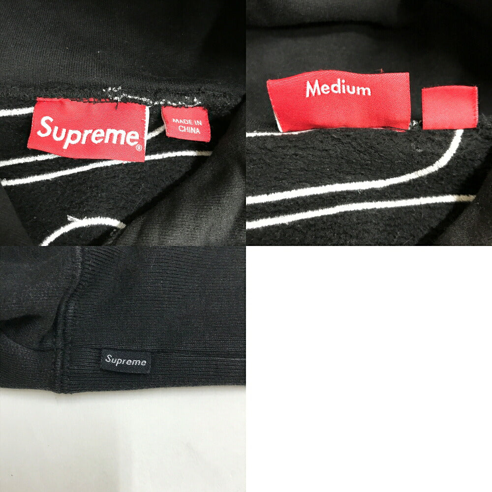 Supreme Satin Applique Logo Pullover Hoodie Black Size M