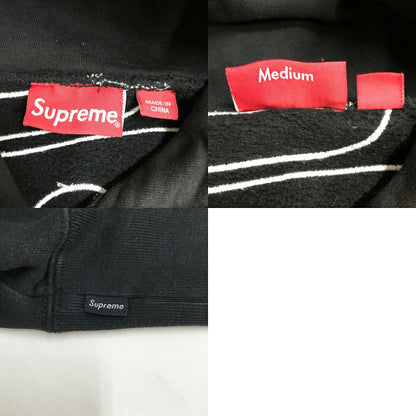 Supreme Satin Applique Logo Pullover Hoodie Black Size M