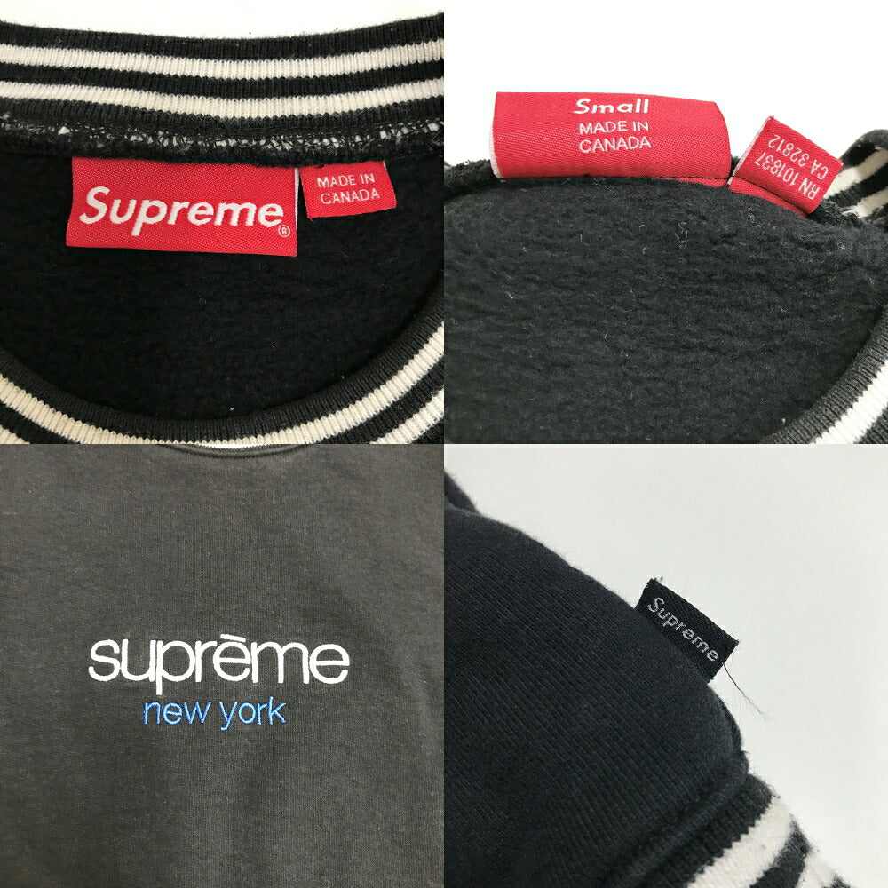 Supreme Classic Logo Stripe Rib Sweatshirt Multi Size S