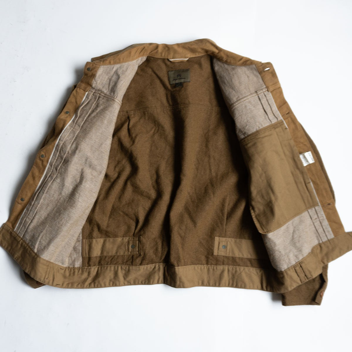 NIGEL CABOURN Wool Mix Brown Denim Jacket Size XXL