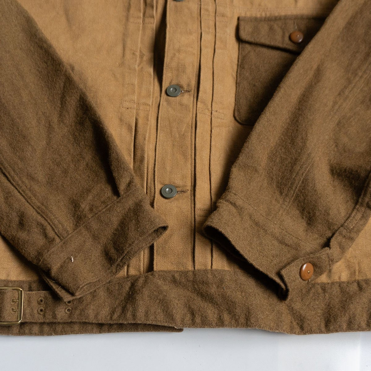 NIGEL CABOURN Wool Mix Brown Denim Jacket Size XXL