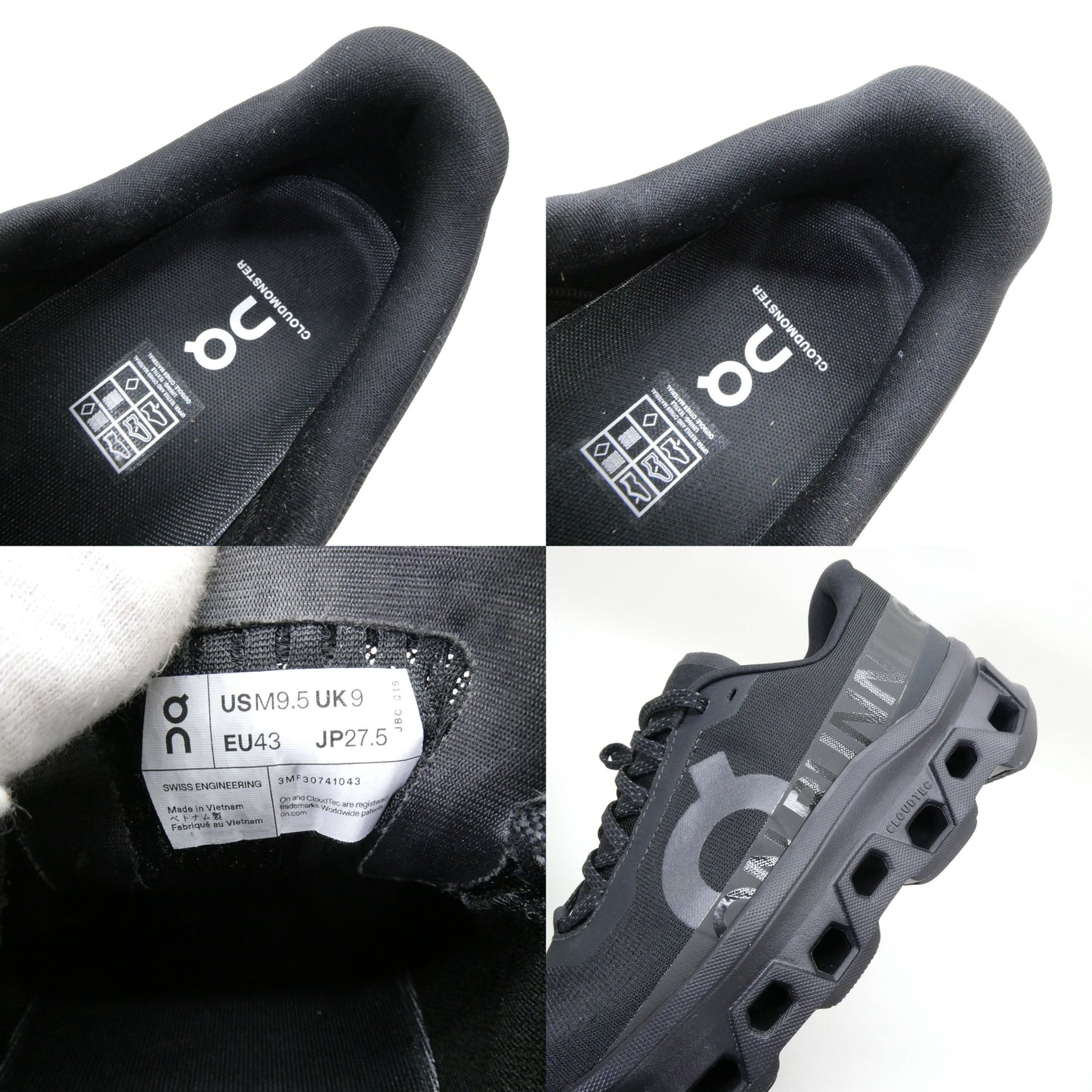 On Cloudmonster 1 Black Running Sneakers