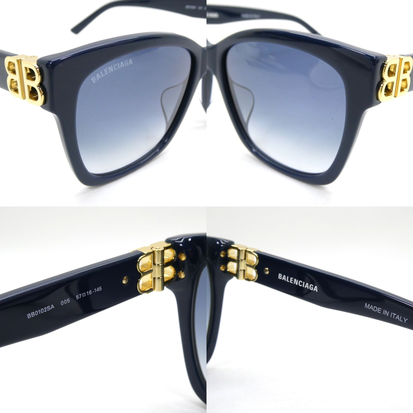 BALENCIAGA Unisex Blue Frame Lens Sunglasses Size ONE SIZE