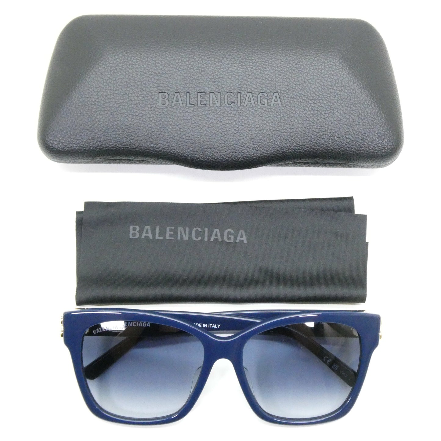 BALENCIAGA Unisex Blue Frame Lens Sunglasses Size ONE SIZE