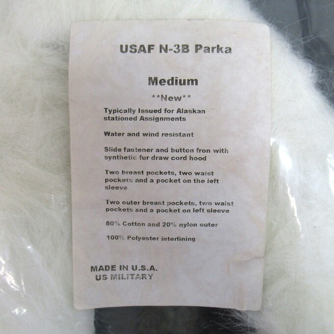 US.AIR FORCE N-3B Parka Deadstock Green Size M