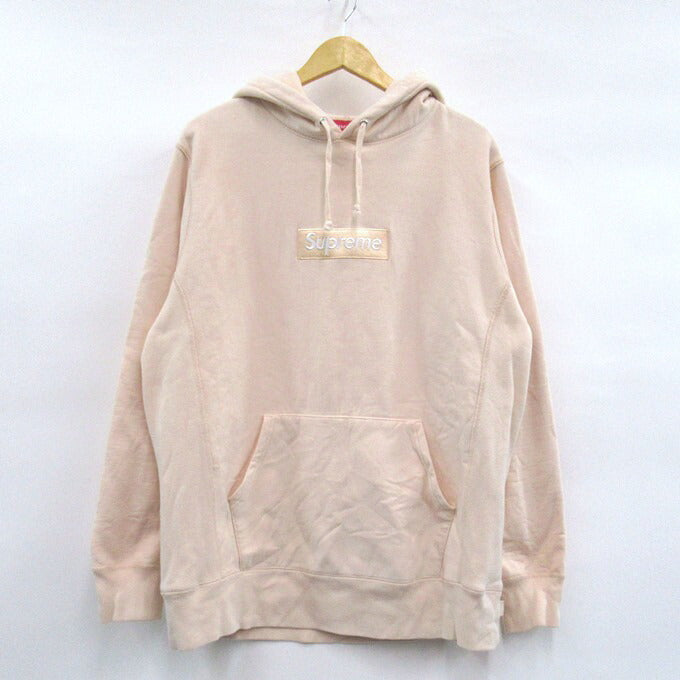 Supreme FW16 Box Logo Peach Pink Hoodie Size L