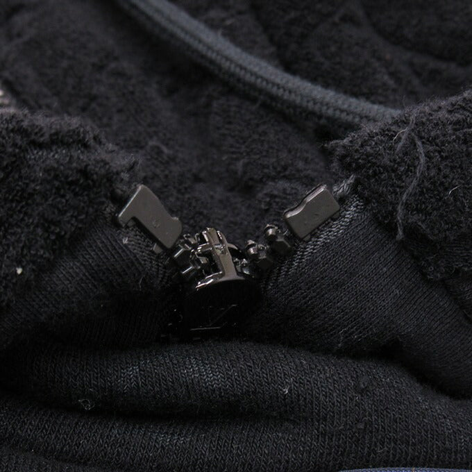 LOUIS VUITTON Monogram French Terry Zip Hoodie Black Size M