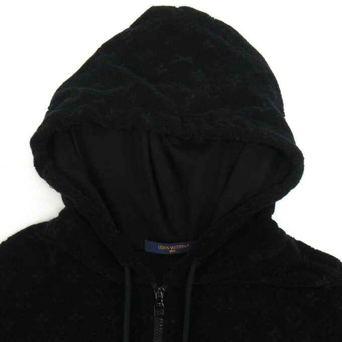 LOUIS VUITTON Monogram French Terry Zip Hoodie Black Size M
