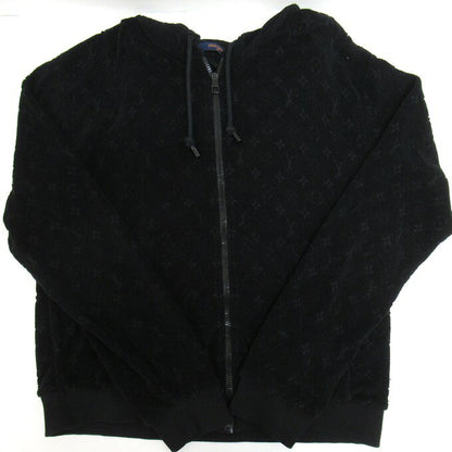 LOUIS VUITTON Monogram French Terry Zip Hoodie Black Size M