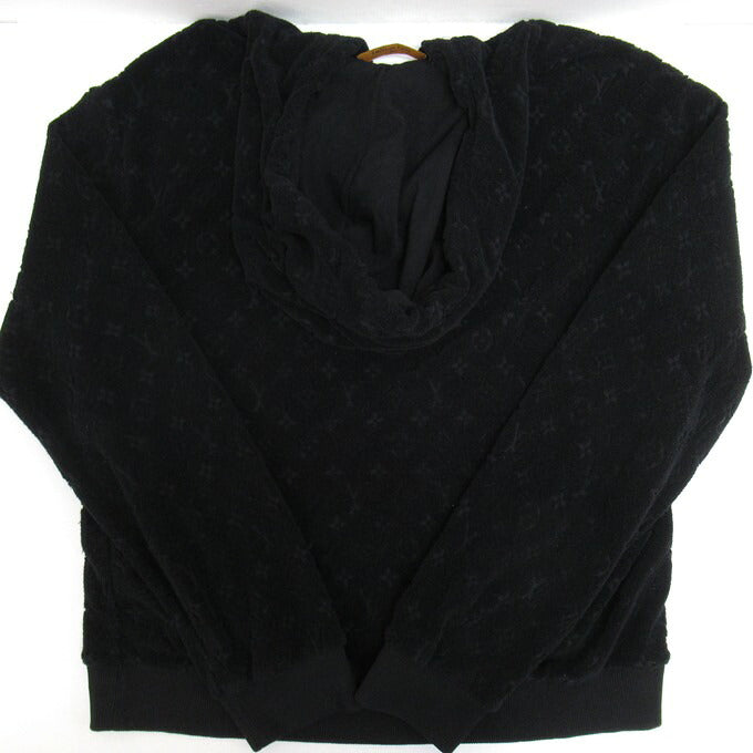 LOUIS VUITTON Monogram French Terry Zip Hoodie Black Size M