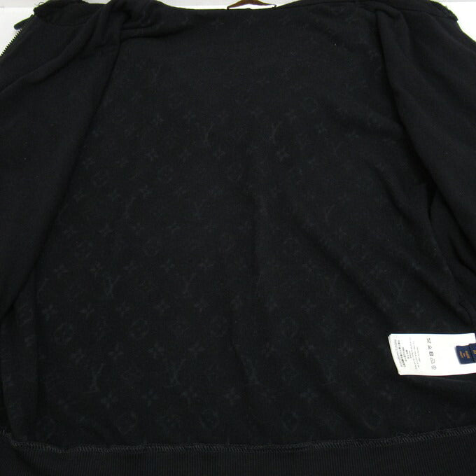 LOUIS VUITTON Monogram French Terry Zip Hoodie Black Size M