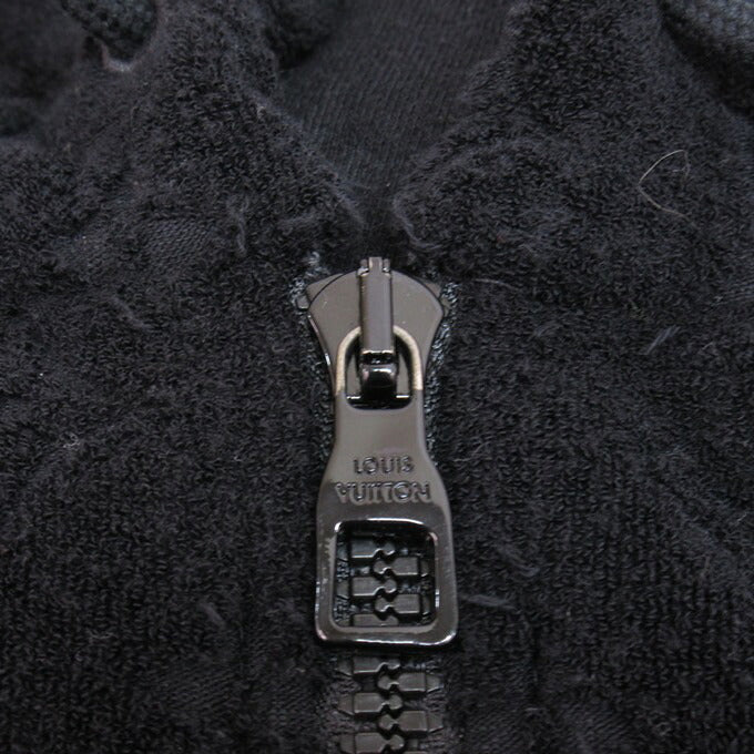LOUIS VUITTON Monogram French Terry Zip Hoodie Black Size M