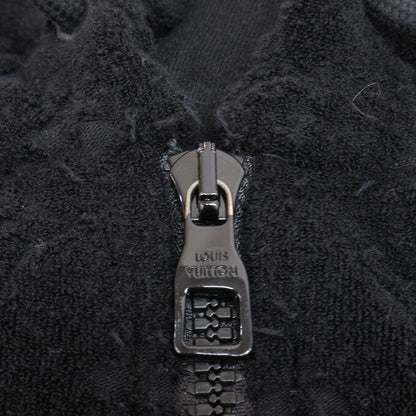 LOUIS VUITTON Monogram French Terry Zip Hoodie Black Size M
