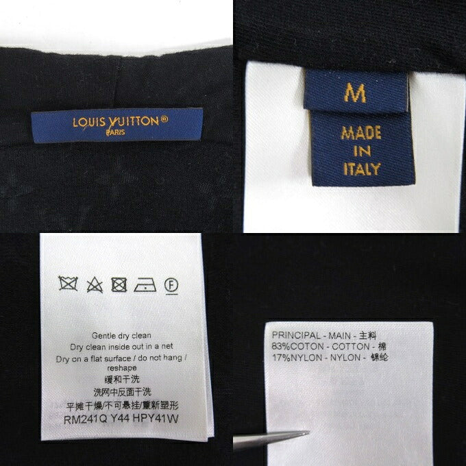 LOUIS VUITTON Monogram French Terry Zip Hoodie Black Size M