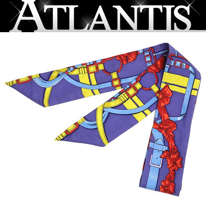 HERMES Grand Manege Silk Scarf Purple
