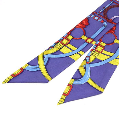 HERMES Grand Manege Silk Scarf Purple
