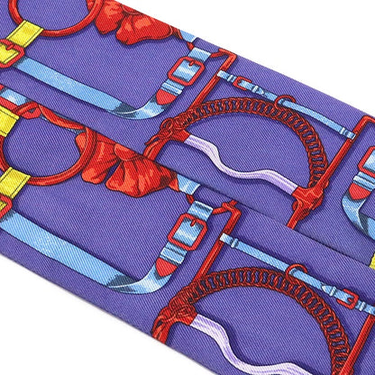 HERMES Grand Manege Silk Scarf Purple