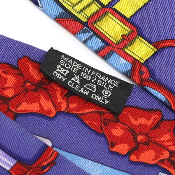 HERMES Grand Manege Silk Scarf Purple
