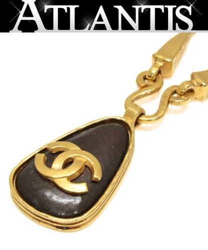 CHANEL Vintage Coco Mark Gold Necklace Size ONE SIZE