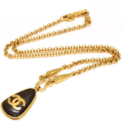 CHANEL Vintage Coco Mark Gold Necklace Size ONE SIZE