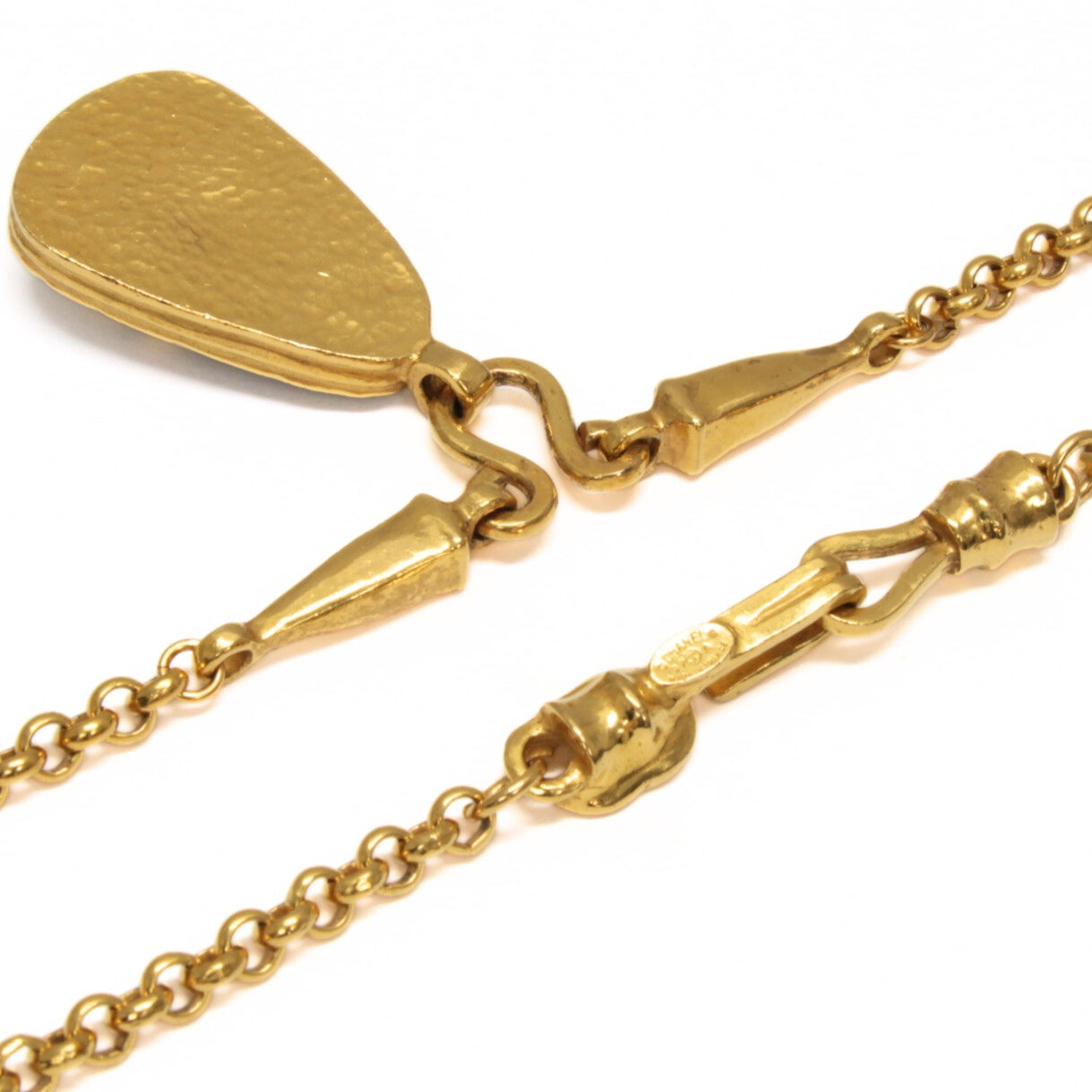 CHANEL Vintage Coco Mark Gold Necklace Size ONE SIZE