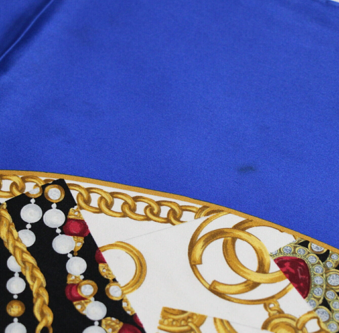 CHANEL Vintage Coco Mark Jewelry Silk Scarf Size ONE SIZE