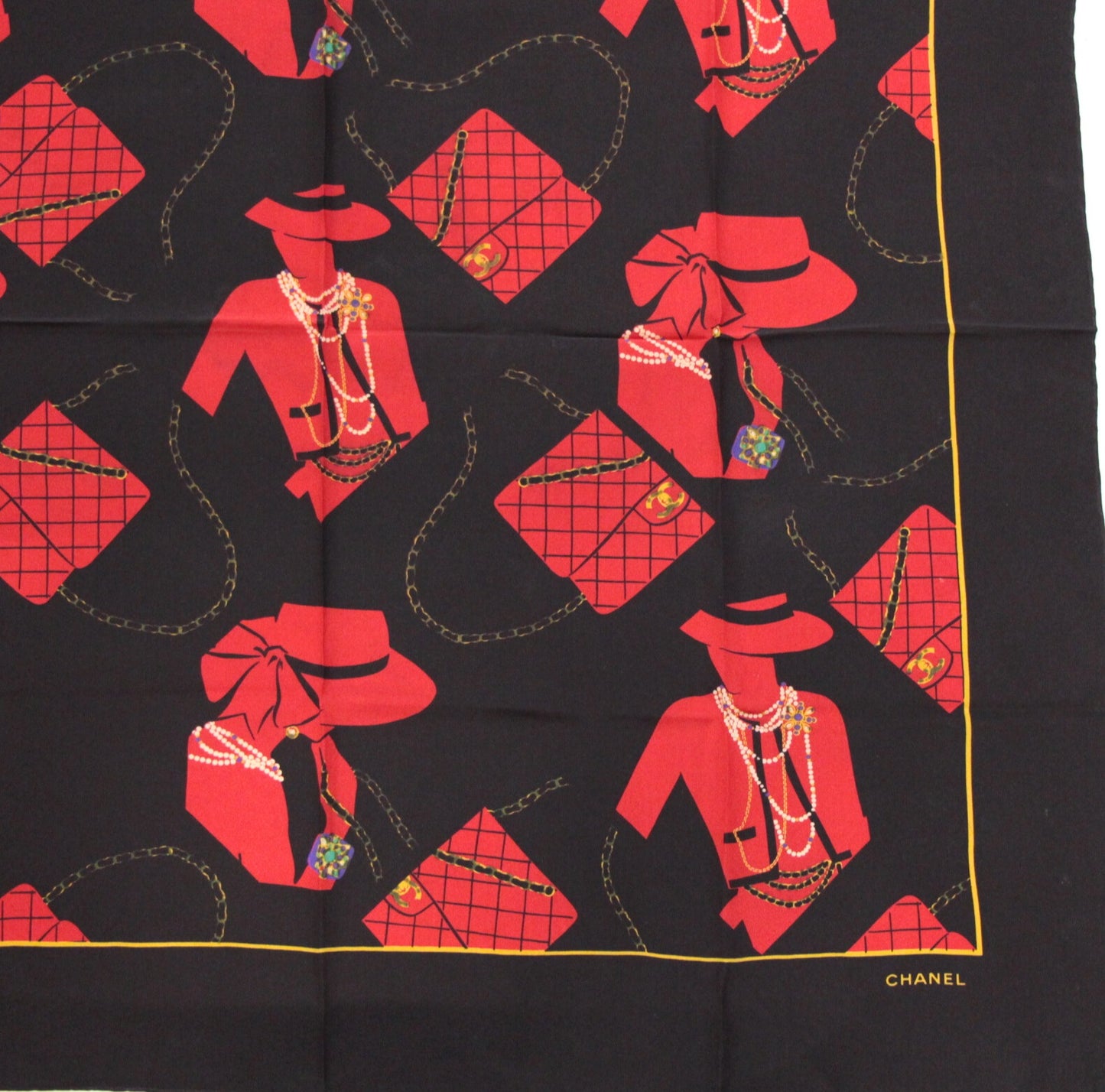 CHANEL Vintage Mademoiselle Silk Scarf Size ONE SIZE