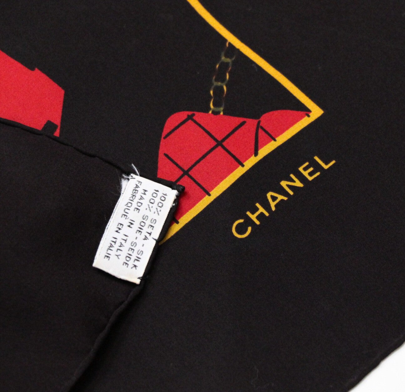 CHANEL Vintage Mademoiselle Silk Scarf Size ONE SIZE
