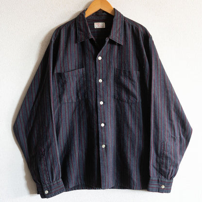 Viyella 60S Open Collar Striped Shirt Size L