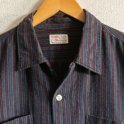 Viyella 60S Open Collar Striped Shirt Size L