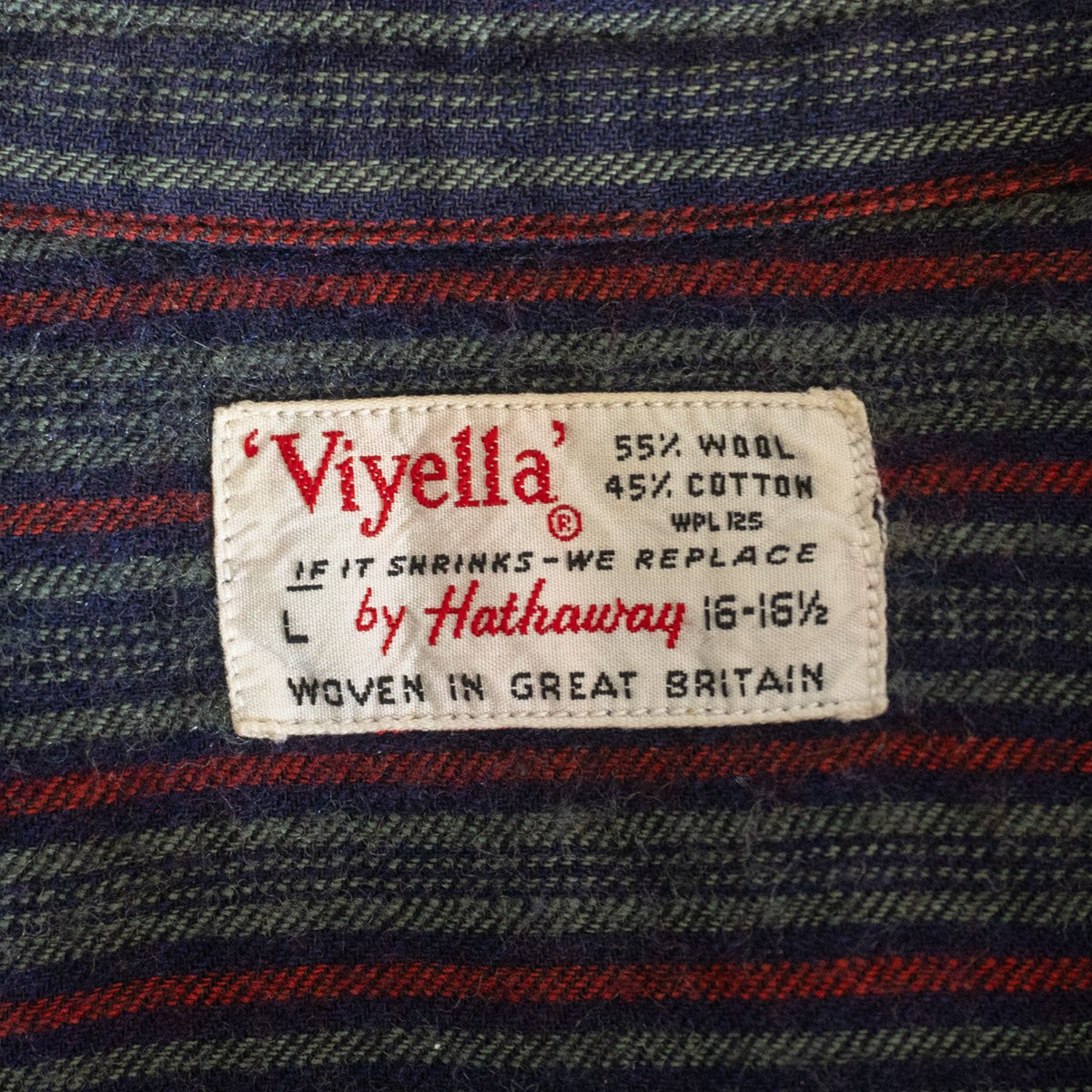 Viyella 60S Open Collar Striped Shirt Size L