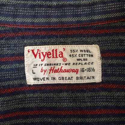 Viyella 60S Open Collar Striped Shirt Size L