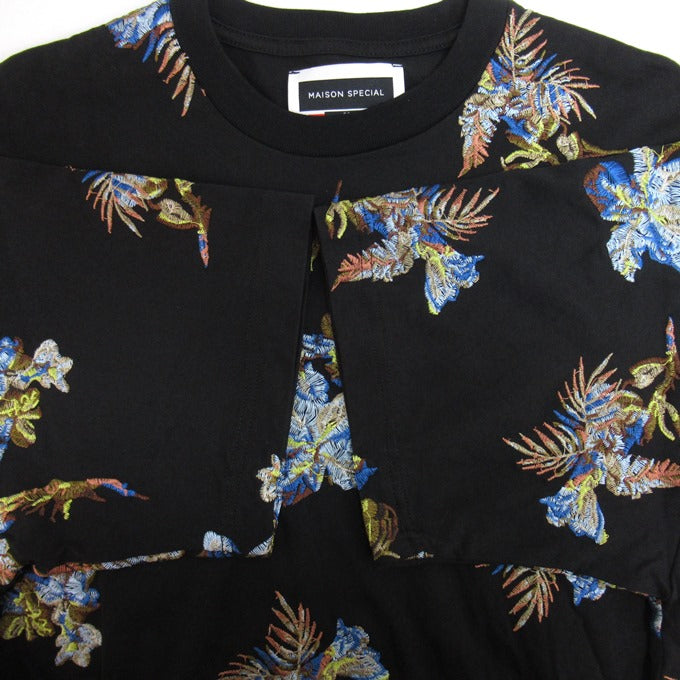 MAISON SPECIAL Embroidered T-Shirt Black Size 0