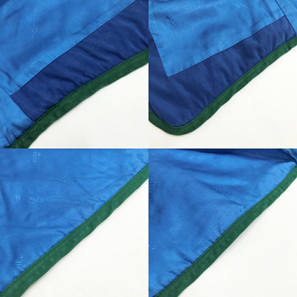 HERMES Quilted Vest Blue Made in France Size 52