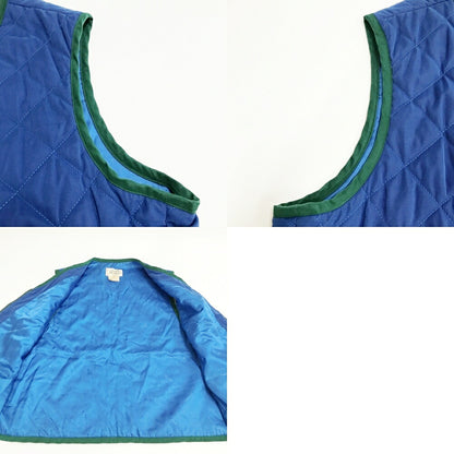 HERMES Quilted Vest Blue Made in France Size 52