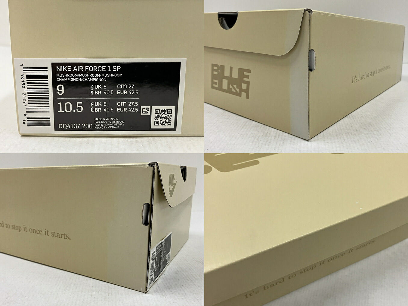 Air Force Billie Eilish x Nike 1 Mushroom Sneakers Size 27cm