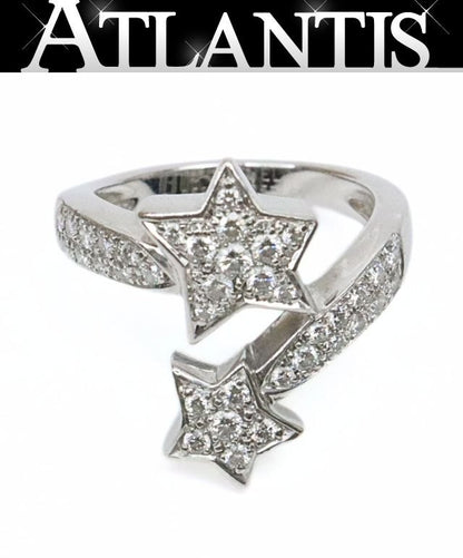 CHANEL Comet Pave Diamond Ring K18WG Size ONE SIZE