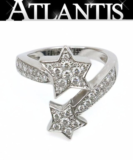 CHANEL Comet Pave Diamond Ring K18WG Size ONE SIZE