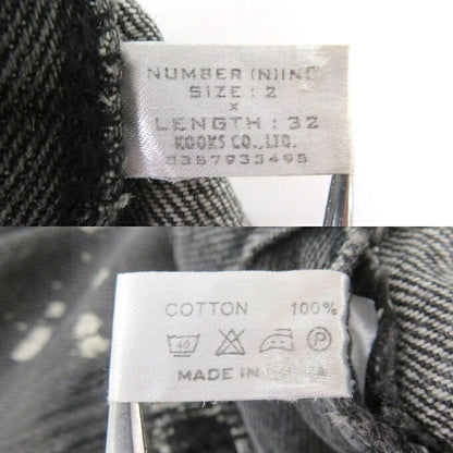 NUMBER(N)INE 01AW Black Grunge Denim Jeans Pants Size 2