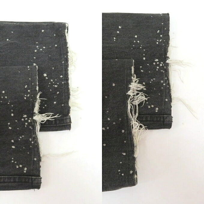 NUMBER(N)INE 01AW Black Grunge Denim Jeans Pants Size 2