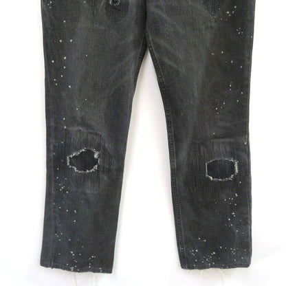 NUMBER(N)INE 01AW Black Grunge Denim Jeans Pants Size 2