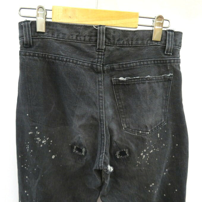 NUMBER(N)INE 01AW Black Grunge Denim Jeans Pants Size 2