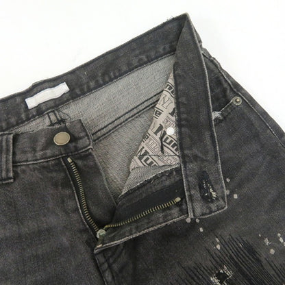 NUMBER(N)INE 01AW Black Grunge Denim Jeans Pants Size 2
