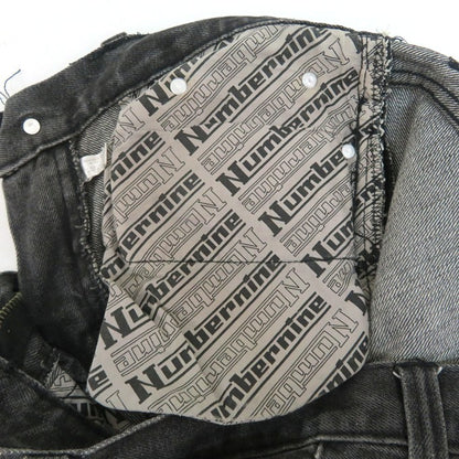 NUMBER(N)INE 01AW Black Grunge Denim Jeans Pants Size 2